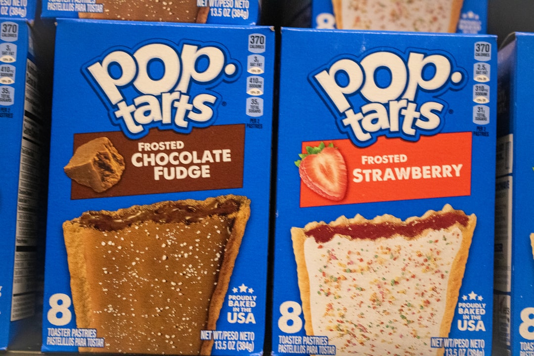 Boxes of pop-tarts: chocolate fudge and strawberry.