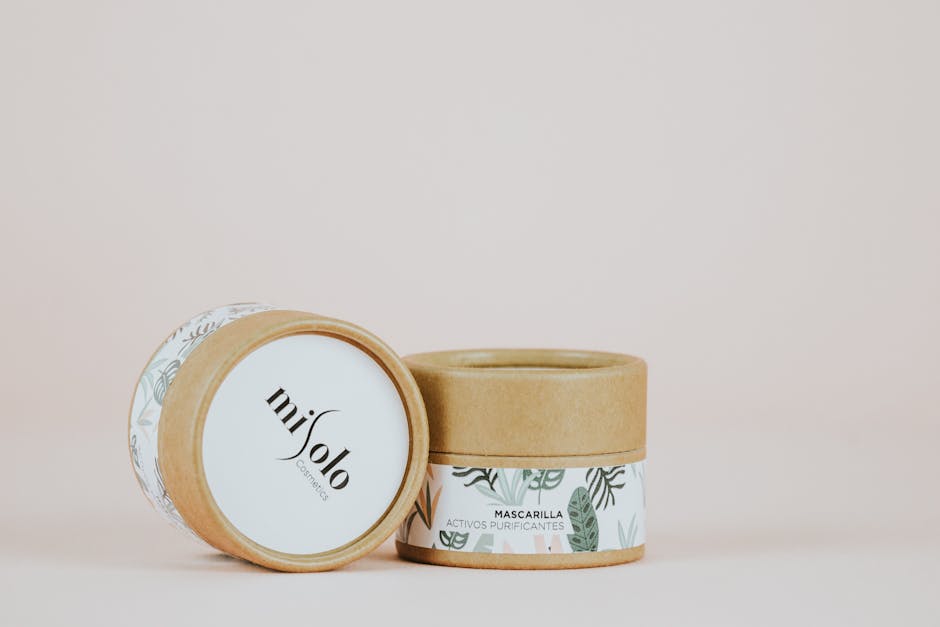 High-quality product photography featuring minimalist skincare packaging, perfect for eco-friendly brands.